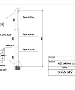 Cột cờ inox cao 9m 5 ban-ve-cot-co-cao-9m