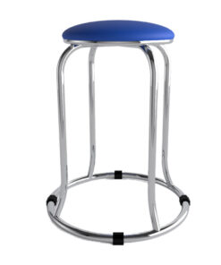 Ghế inox tròn đôn mặt nệm loại thường 7 ghe-inox-tron-boc-nem-xanh