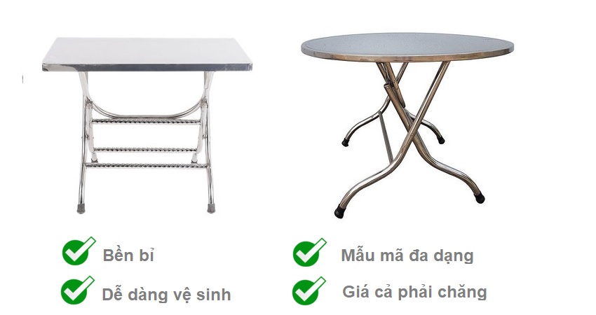 Ưu điểm của bàn inox so với các loại bàn khác 1 uu-diem-cua-ban-inox