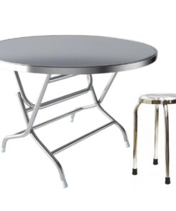 Bộ bàn ghế inox tròn 10 ghế cao cấp 13 bo-ban-inox-tron-10-ghe-304-cao-cap