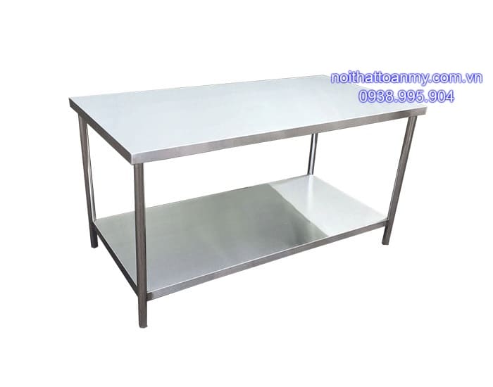 Mẫu bàn inox đẹp với nhiều kiểu dáng tròn, vuông, chữ nhật 10 ban-inox-trong-cong-nghiep-ban-inox-2-tang