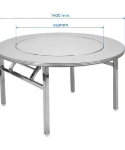 ban-inox-tron-1m4-tich-hop-mam-xoay-chan-xep-gon-304-cao-cap