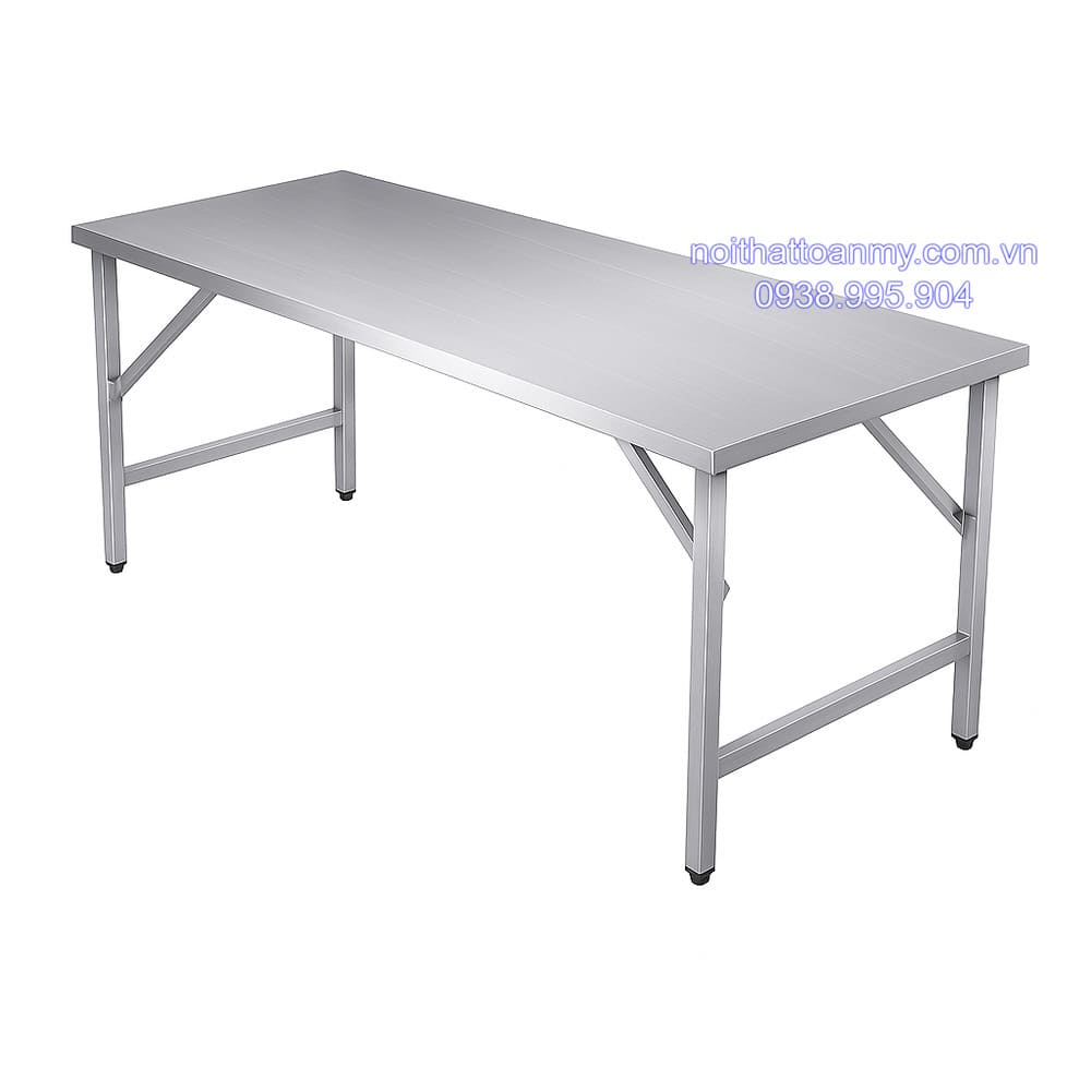 Bàn inox xếp công nghiệp loại tốt 8 ban-inox-xep-cong-nghiep-chu-nhat-1m4-304