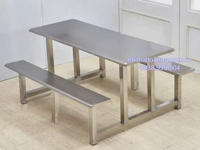 Bộ bàn inox công nghiệp có băng ghế cố định cao cấp 10 bo-ban-inox-cong-nghiep-co-bang-ghe-co-dinh-cao-cap-1
