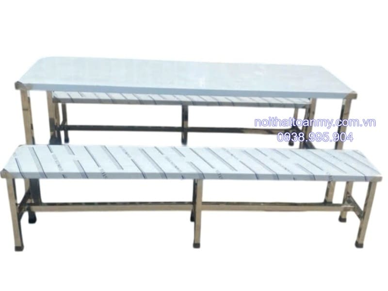 Bộ bàn inox công nghiệp có băng ghế rời 15 bo-ban-inox-cong-nghiep-co-bang-ghe-roi-4