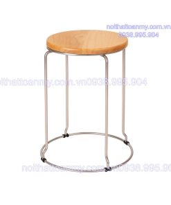 Ghế inox tròn đôn mặt gỗ 3 ghe-inox-tron-don-mat-go-1