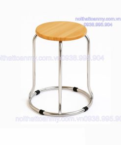 Ghế inox tròn đôn mặt gỗ 304 3 ghe-inox-tron-don-mat-go-304-1