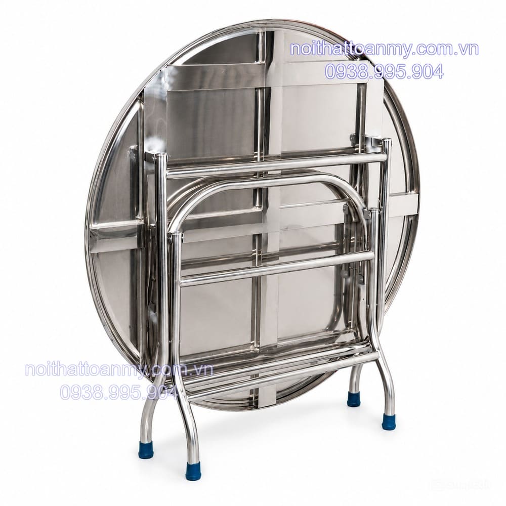 Bàn inox tròn 1,2m loại tốt 37 ban-tron-1m2-inox-304-xep-gon-5