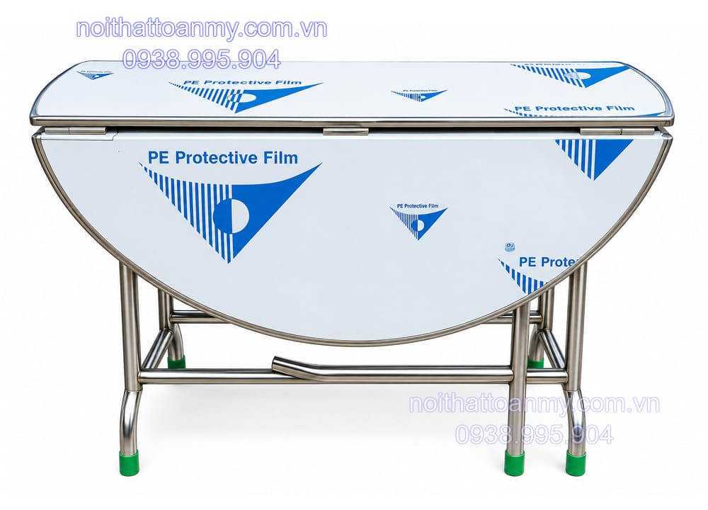 Bàn inox xếp 3 loại tốt 6 ban-tron-inox-304-xep-3-mat-loai-tot-1