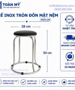 ghe-inox-tron-don-boc-nem-loai-thuong
